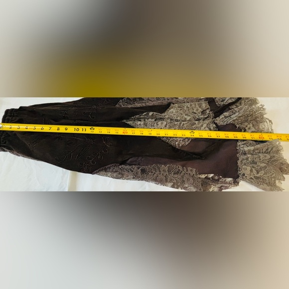 Brown and Gray Lace Overlay Dress - Picture 6 of 9